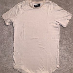 Pacsun tan and white striped longline t shirt